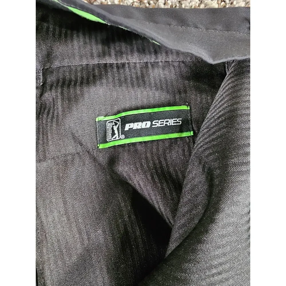 PGA Tour Pro Series Mens Sz 36x32 Flat Front Chino Golf Pants Black - Picture 3 of 4